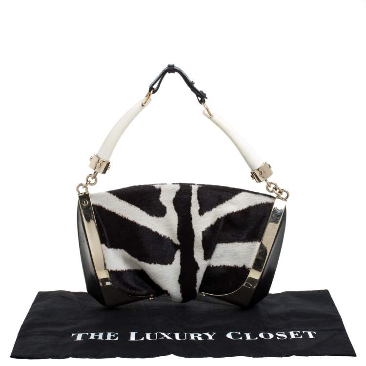 Pre Owned Yves Saint Laurent Black Leather Mini Mombasa Hobo