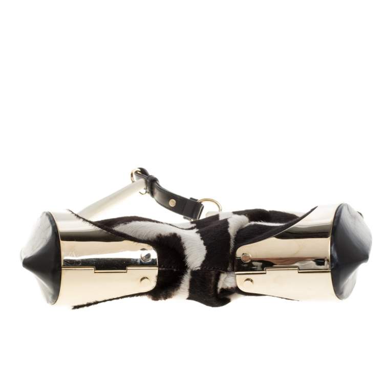 Pre Owned Yves Saint Laurent Black Leather Mini Mombasa Hobo