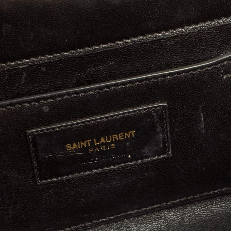 Pre Owned Saint Laurent Tri Color Fabric Small Kate Tassel Crossbody Bag