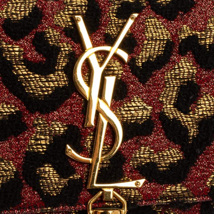 Pre Owned Saint Laurent Tri Color Fabric Small Kate Tassel Crossbody Bag