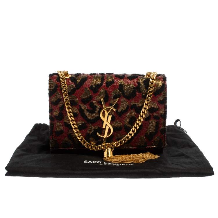 Pre Owned Saint Laurent Tri Color Fabric Small Kate Tassel Crossbody Bag