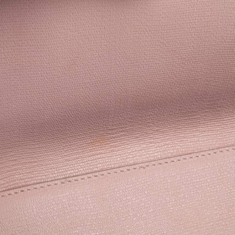 Pre Owned Yves Saint Laurent Bush Pink Leather Y-Ligne Clutch
