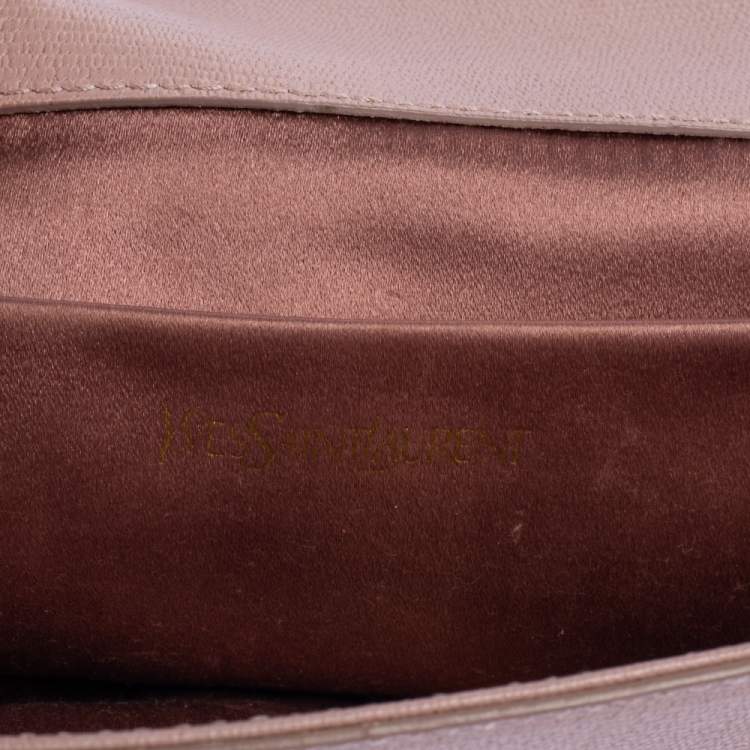 Pre Owned Yves Saint Laurent Bush Pink Leather Y-Ligne Clutch