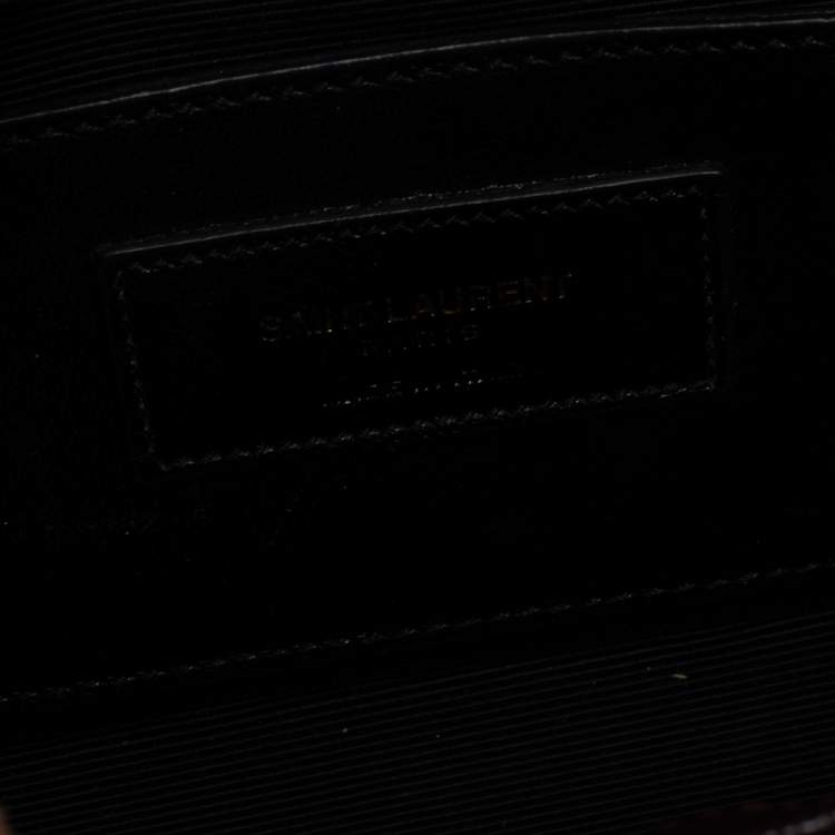 Pre Owned Saint Laurent Burgundy Leather Small Monogram Kate Shoulder Bag
