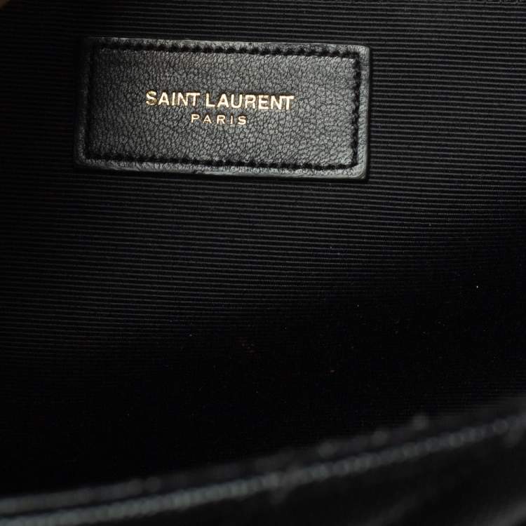 Pre Owned Saint Laurent Black Matelasse Leather Large Cassandre Flap Bag