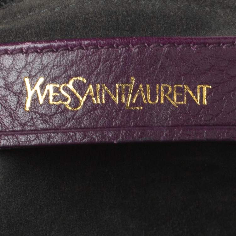 Pre Owned Yves Saint Laurent Tri Color Leather and Suede Muse Two Satchel