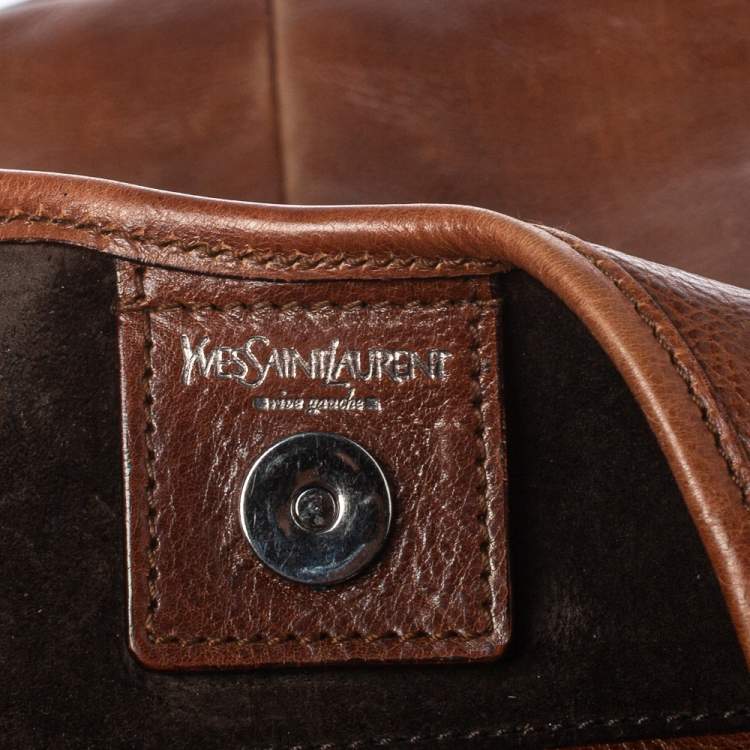 Pre Owned Saint Laurent Dark Brown Leather Mombasa Hobo 