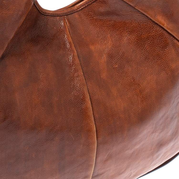 Pre Owned Saint Laurent Dark Brown Leather Mombasa Hobo 