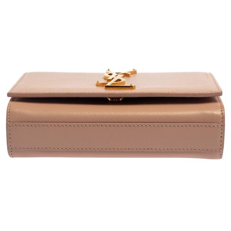 Pre Owned Saint Laurent Pink Leather Small Kate Shoulder Bag