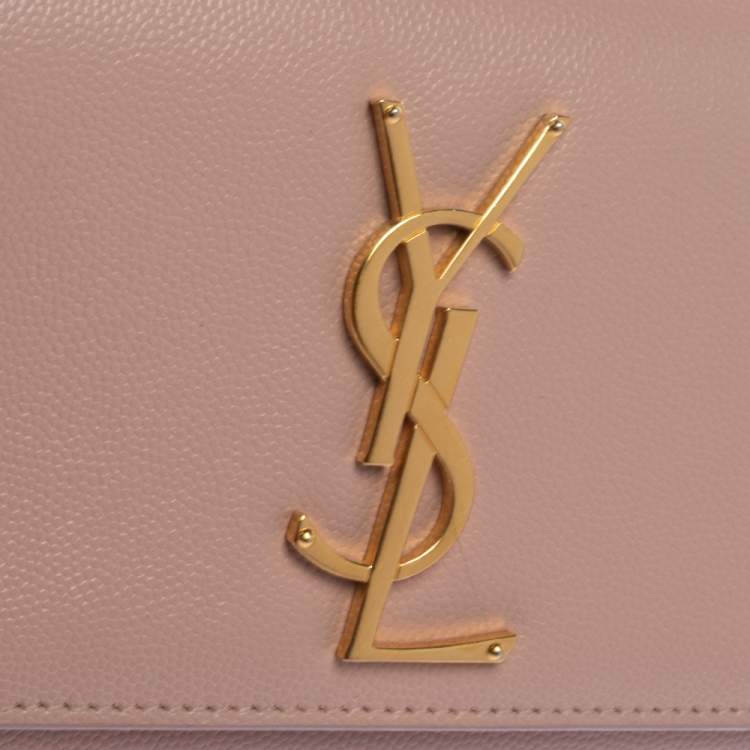 Pre Owned Saint Laurent Pink Leather Small Kate Shoulder Bag