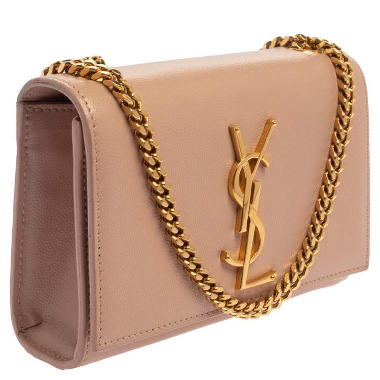 Pre Owned Saint Laurent Pink Leather Small Kate Shoulder Bag