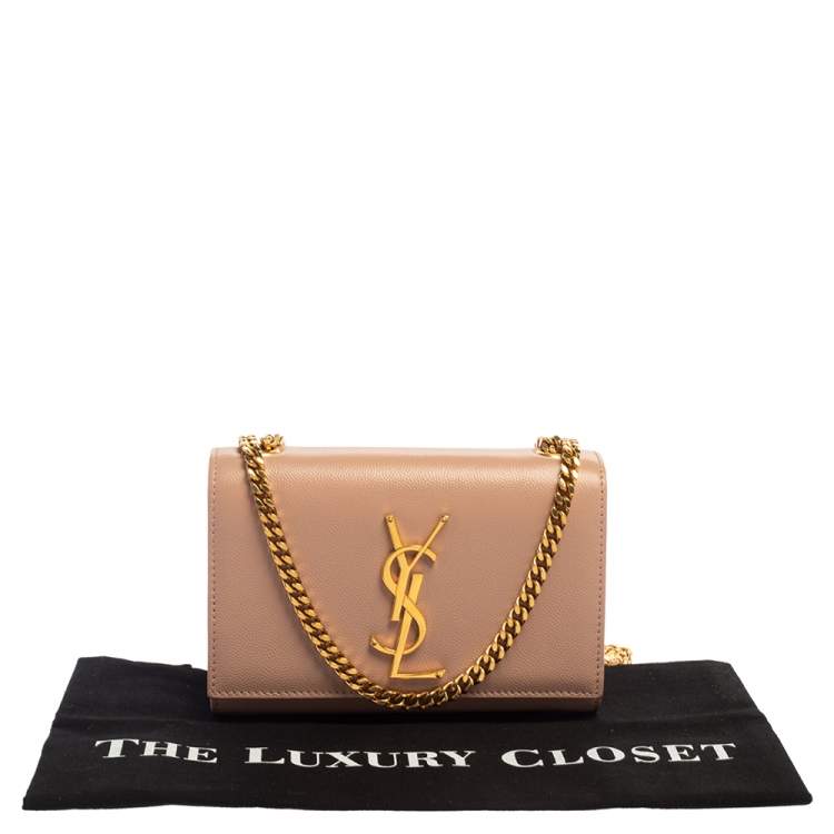 Pre Owned Saint Laurent Pink Leather Small Kate Shoulder Bag