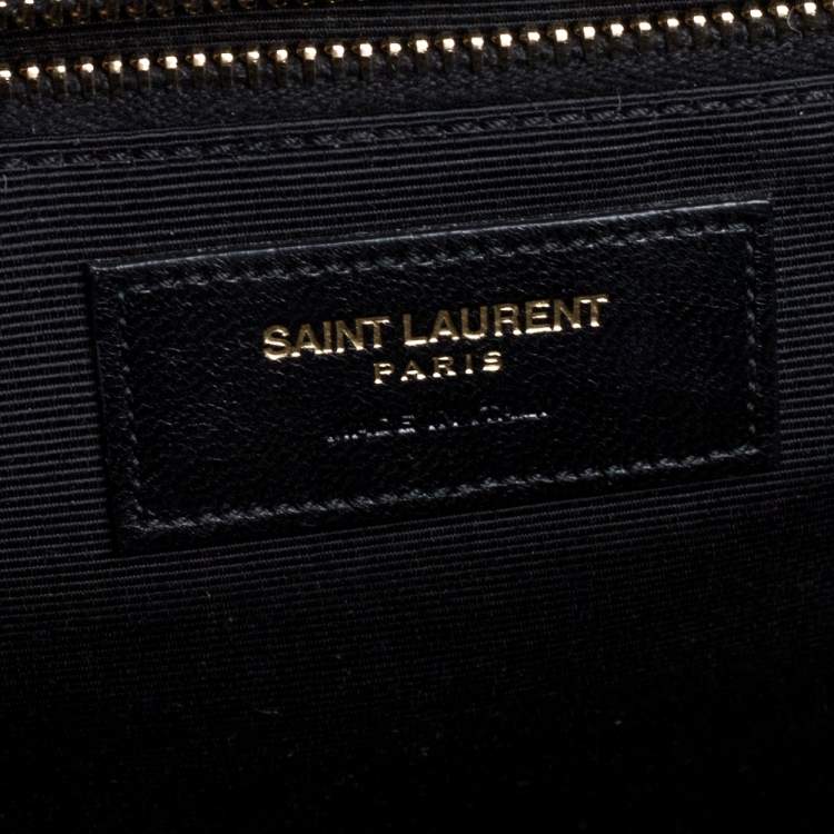Pre Owned Saint Laurent Green Matelasse Leather Large Cassandre Flap Bag