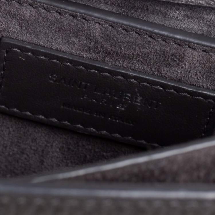 Pre Owned Saint Laurent Grey Grained Leather Medium Sunset Shoulder Bag