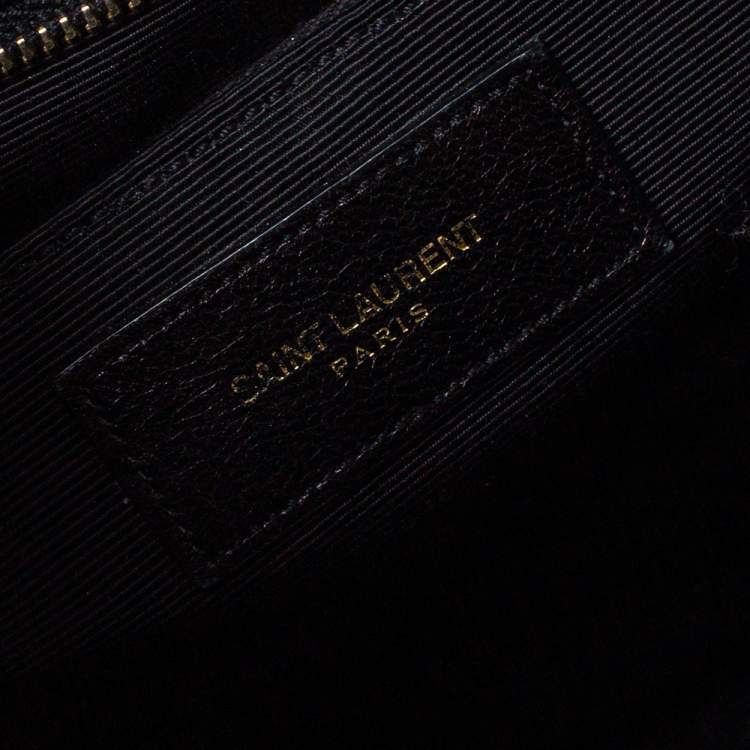 Pre Owned Saint Laurent Black Matelasse Leather Large Cassandre Flap Bag