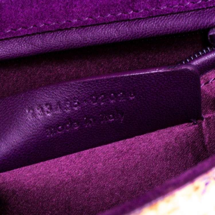 Pre Owned Yves Saint Laurent Beige/Purple Cork and Patent Leather Clutch