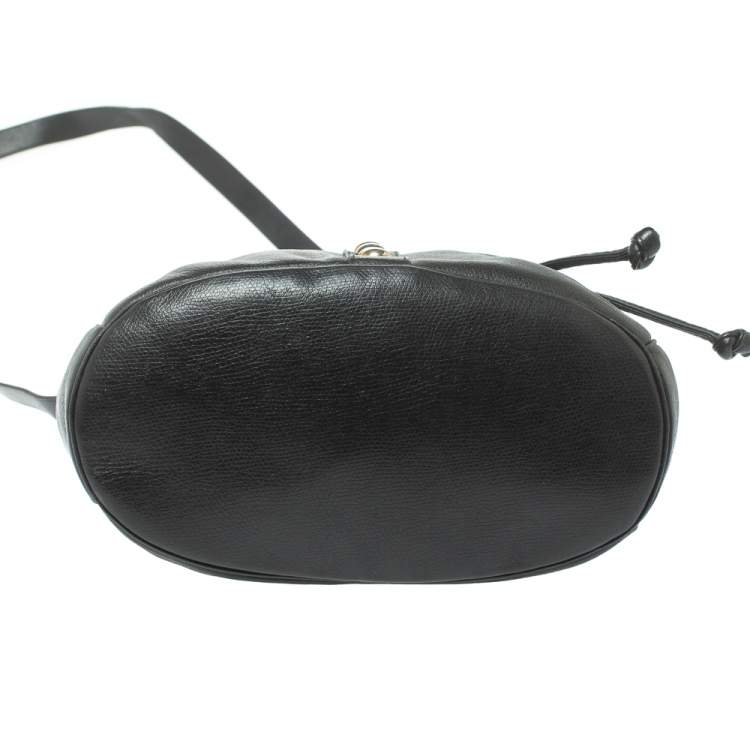 Pre Owned Yves Saint Laurent Black Leather Studded Y Flap Shoulder Bag