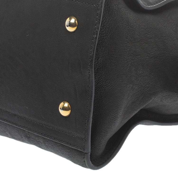 Pre Owned Yves Saint Laurent Black Leather Small Cabas Y-Ligne Tote