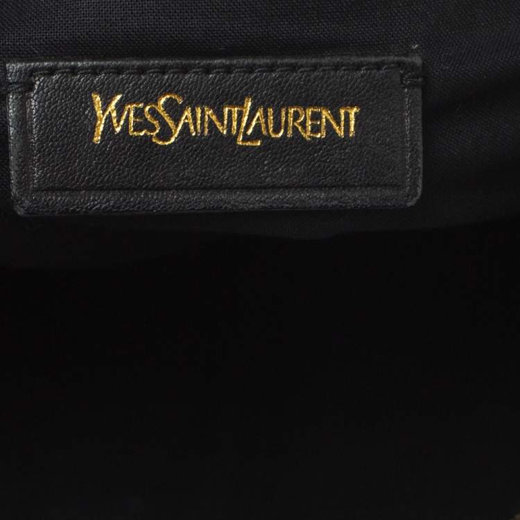 Pre Owned Yves Saint Laurent Black Leather Small Cabas Y-Ligne Tote