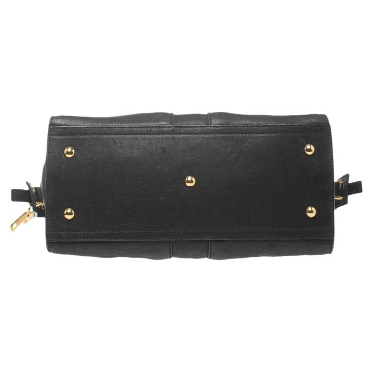 Pre Owned Yves Saint Laurent Black Leather Small Cabas Y-Ligne Tote