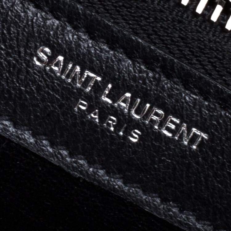 Pre Owned Saint Laurent Black Matelasse Leather Large College Top Handle Bag
