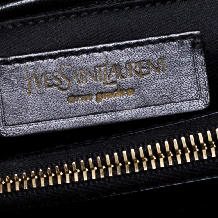 Pre Owned Saint Laurent Black Patent Leather Uptown Small Tote