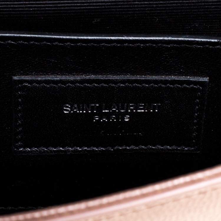 Pre Owned Saint Laurent Beige Leather Small Monogram Kate Shoulder Bag