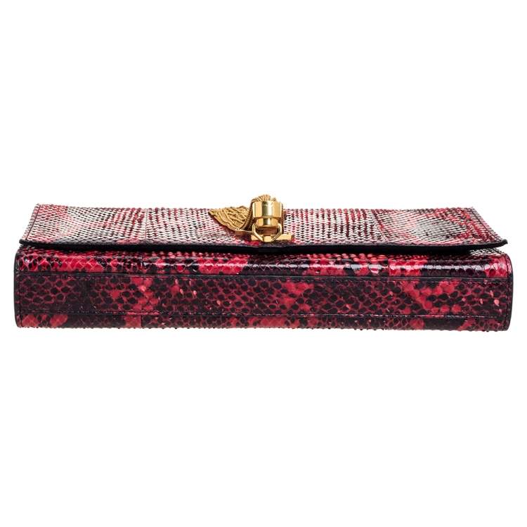 Pre Owned Saint Laurent Red/Black Python Kate Tassel Clutches