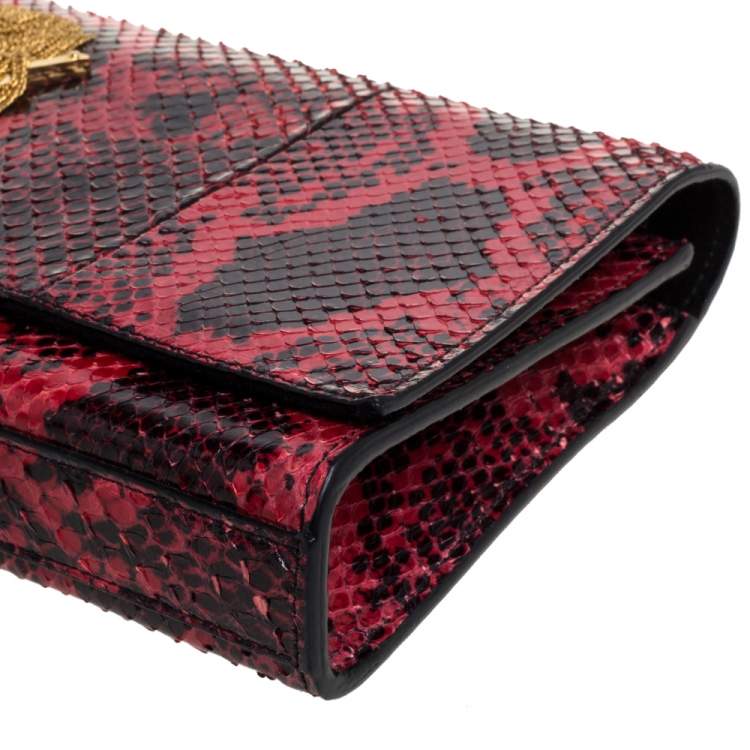 Pre Owned Saint Laurent Red/Black Python Kate Tassel Clutches