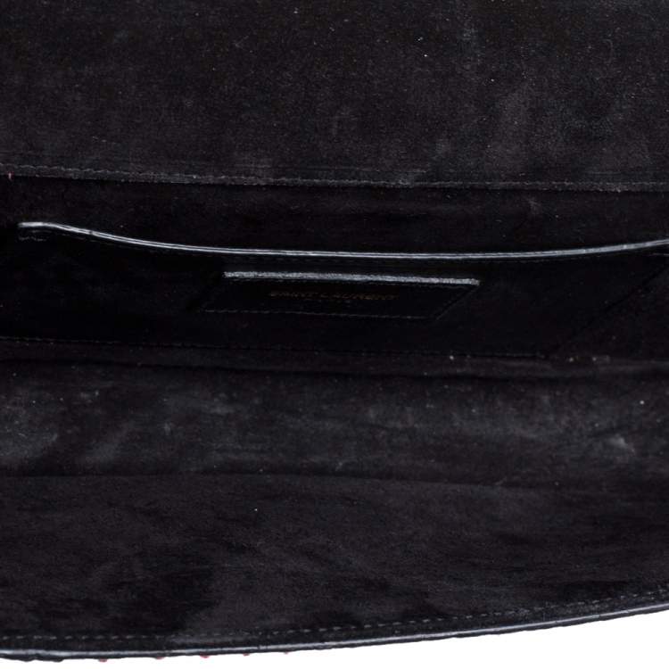 Pre Owned Saint Laurent Red/Black Python Kate Tassel Clutches