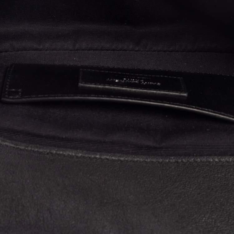 مملوكة مسبقًا Saint Laurent Black Mix Matelasse Leather Medium College Flap Bag