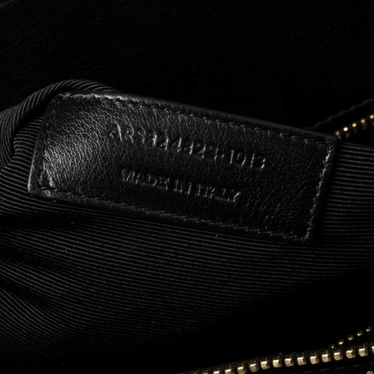 Pre Owned Saint Laurent Red/Black Python and Leather Small Classic Sac De Jour Tote