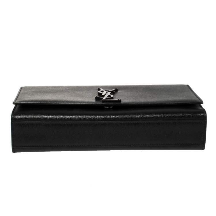 Pre Owned Saint Laurent Black Leather Medium Kate Shoulder Bag