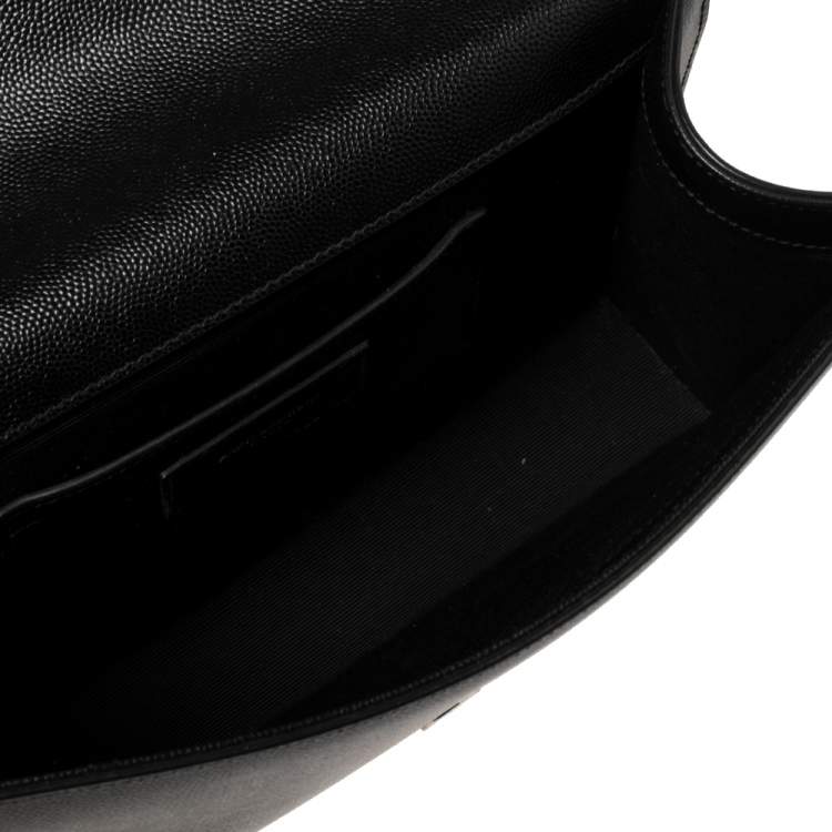 Pre Owned Saint Laurent Black Leather Medium Kate Shoulder Bag