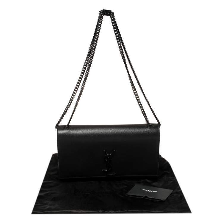 Pre Owned Saint Laurent Black Leather Medium Kate Shoulder Bag