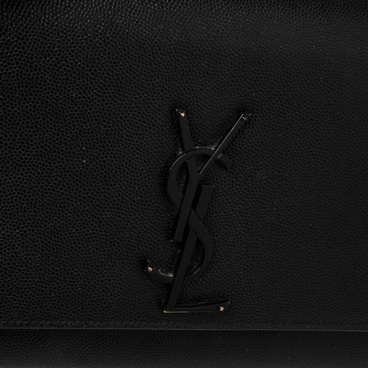 Pre Owned Saint Laurent Black Leather Medium Kate Shoulder Bag