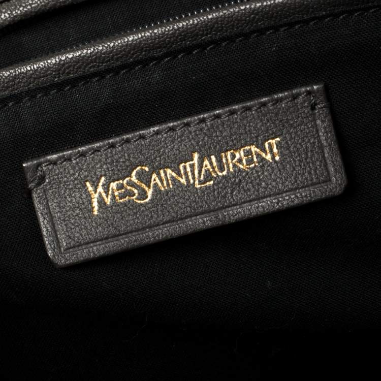 Pre Owned Yves Saint Laurent Grey Lizard Embossed Leather Medium Cabas Y-Ligne Tote