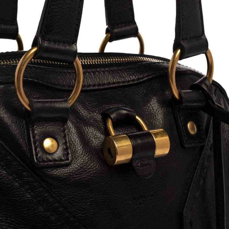 Pre Owned Yves Saint Laurent Black Leather Medium Muse Satchel