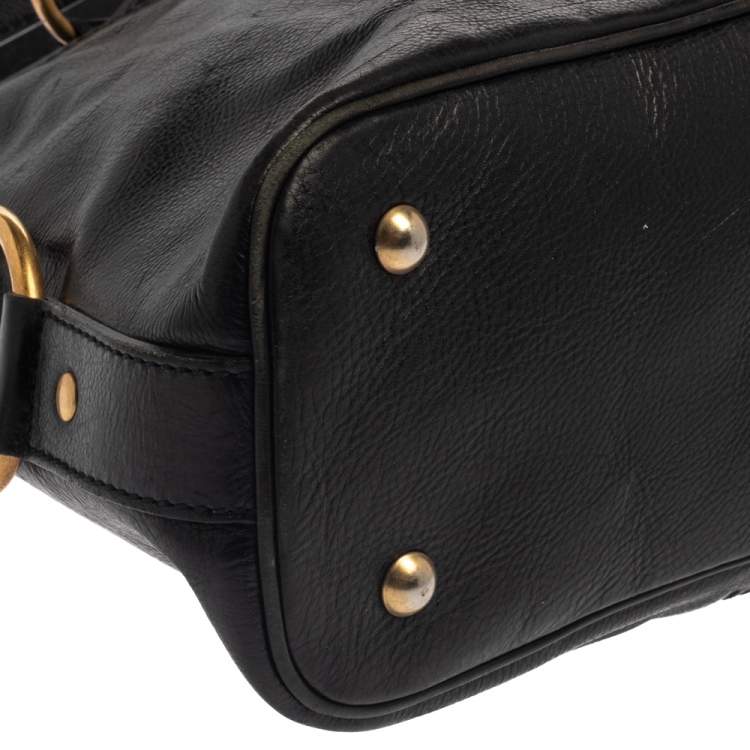 Pre Owned Yves Saint Laurent Black Leather Medium Muse Satchel