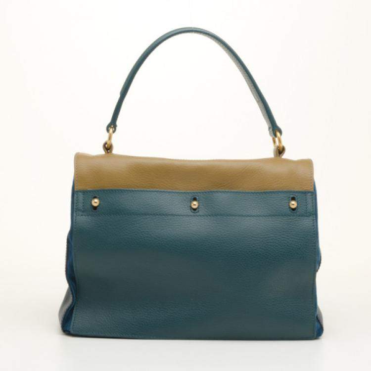 Pre Owned Yves Saint Laurent Tri Color Leather Muse Two Satchel