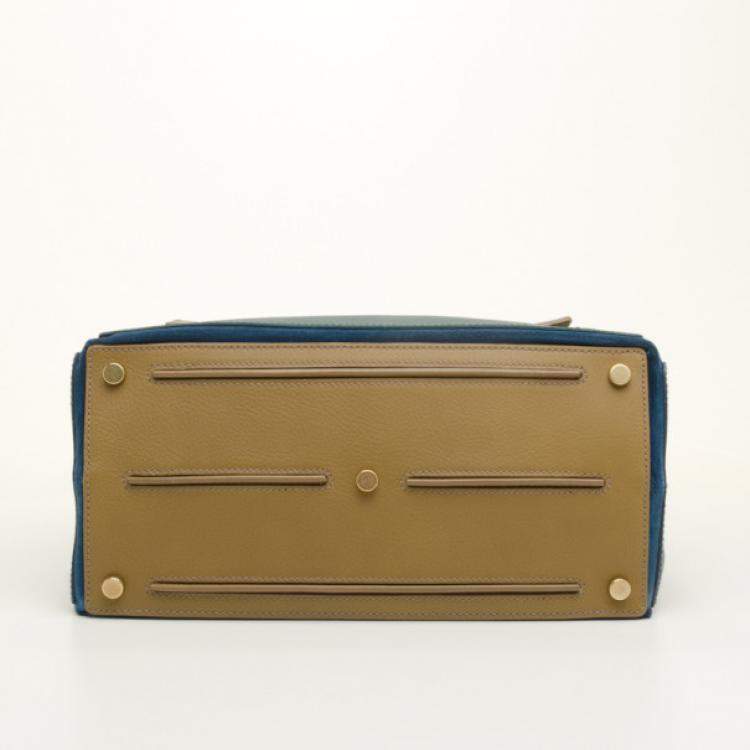 Pre Owned Yves Saint Laurent Tri Color Leather Muse Two Satchel