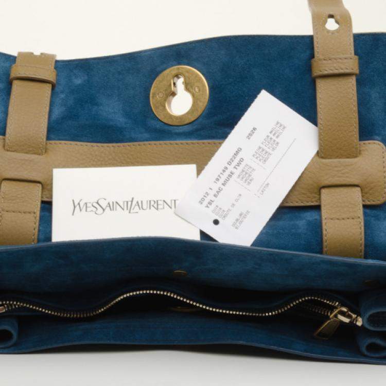 Pre Owned Yves Saint Laurent Tri Color Leather Muse Two Satchel
