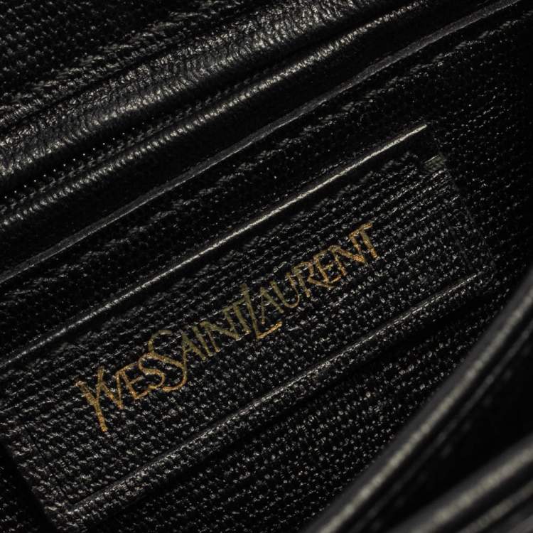 Pre Owned Yves Saint Laurent Black Leather Y-Ligne Flap Crossbody Bag
