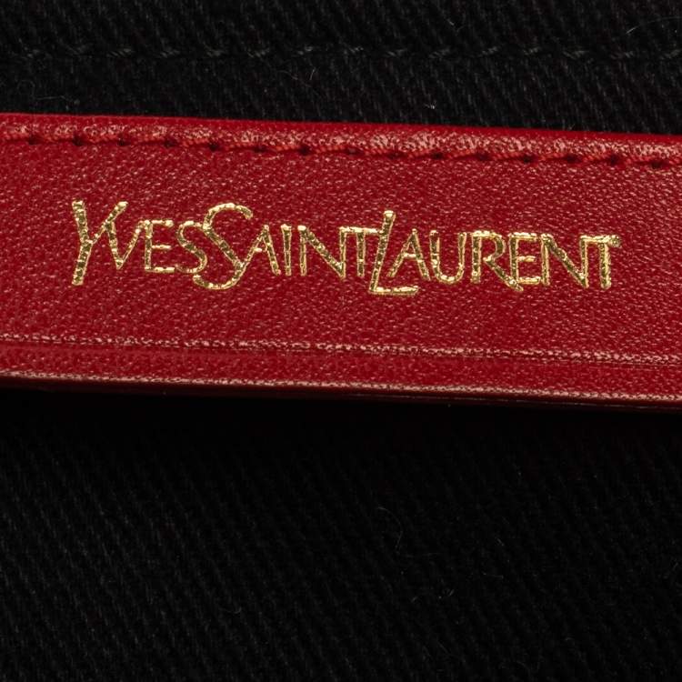 مملوكة مسبقًا Yves Saint Laurent Red Leather And Canvas Medium Muse Two Satchel