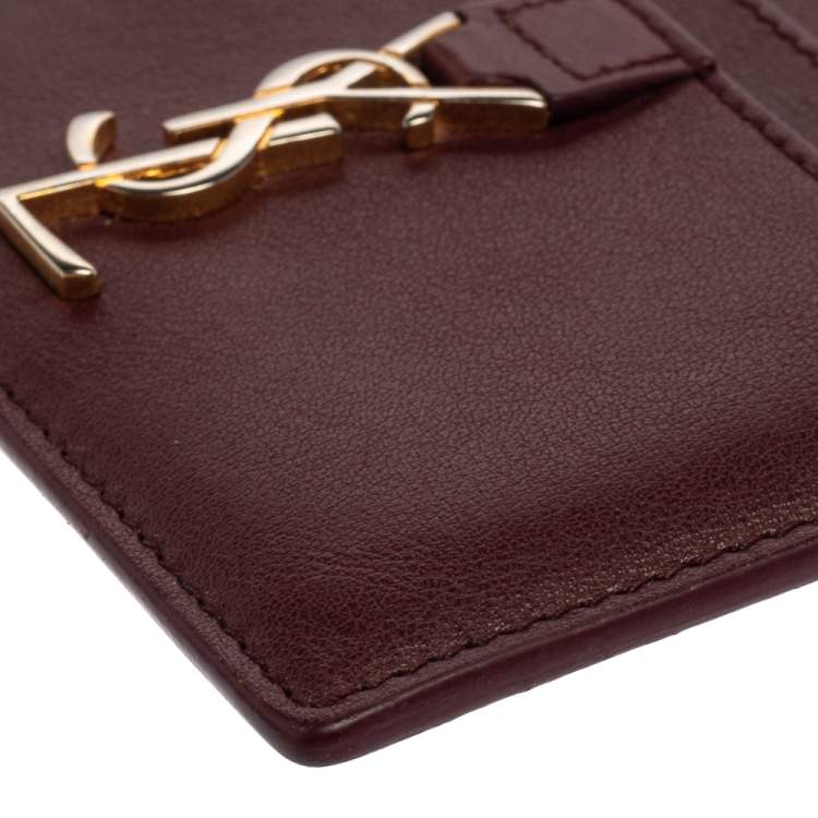 مملوكة مسبقًا Saint Laurent Burgundy Leather Y Line Card Case