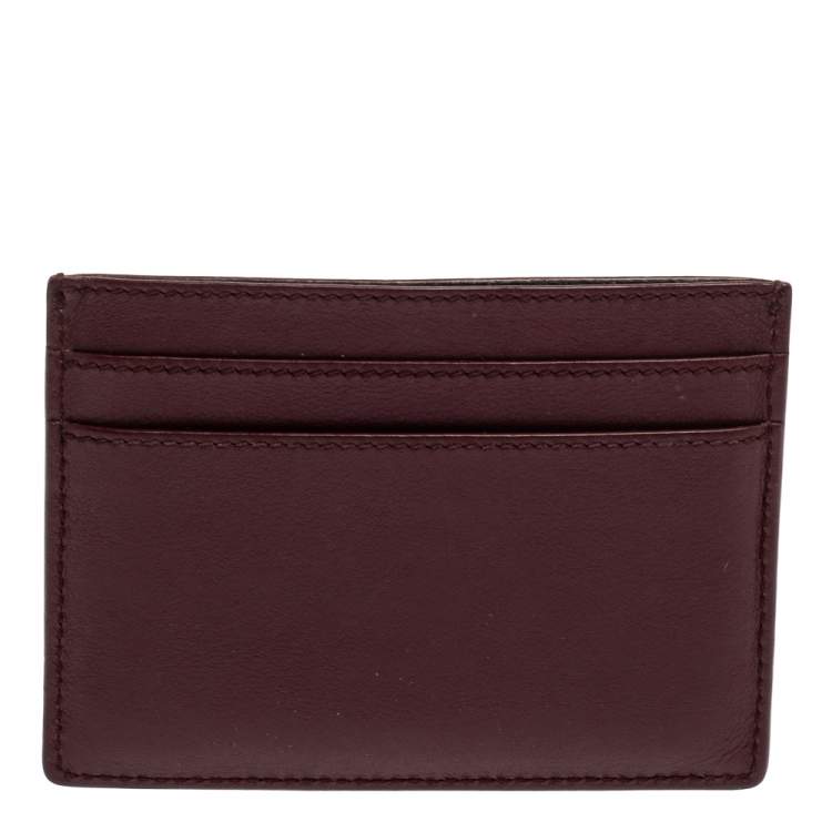 مملوكة مسبقًا Saint Laurent Burgundy Leather Y Line Card Case