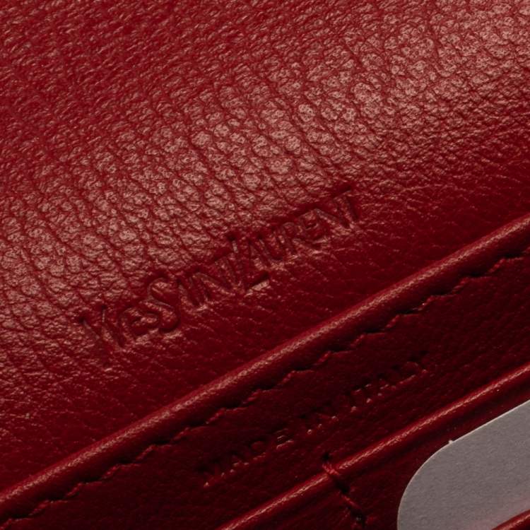 Pre Owned Yves Saint Laurent Red Leather Belle De Jour Clutch