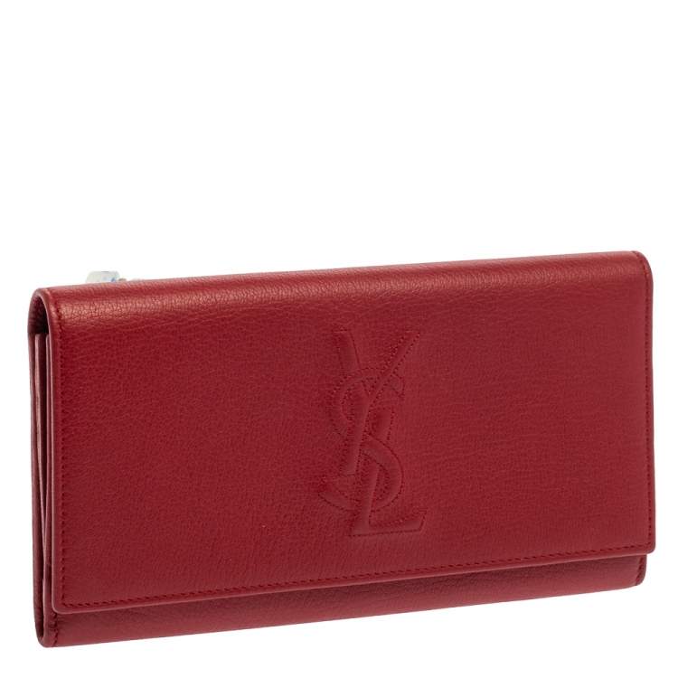 Pre Owned Yves Saint Laurent Red Leather Belle De Jour Clutch