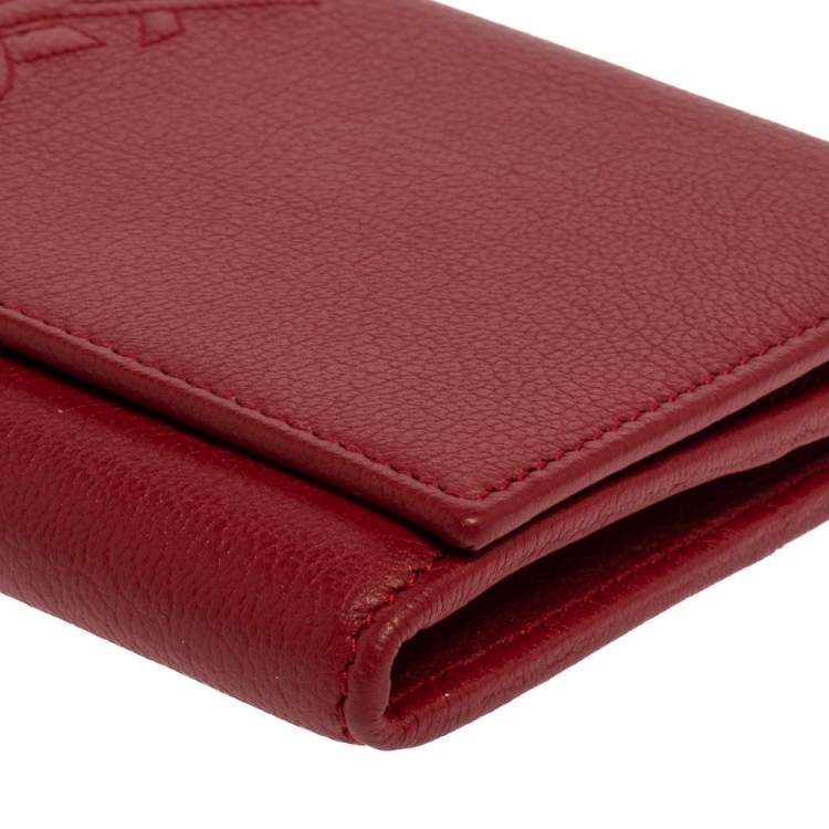Pre Owned Yves Saint Laurent Red Leather Belle De Jour Clutch