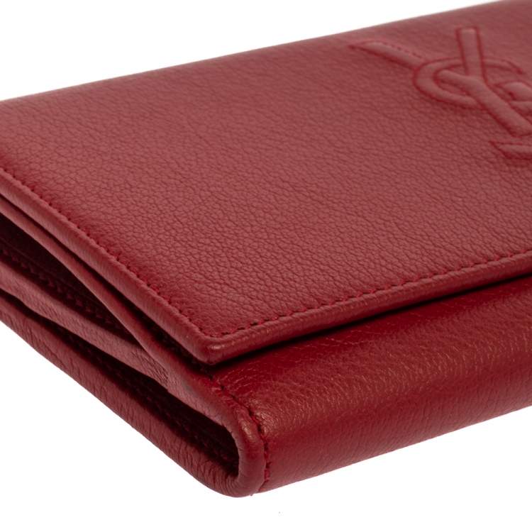 Pre Owned Yves Saint Laurent Red Leather Belle De Jour Clutch